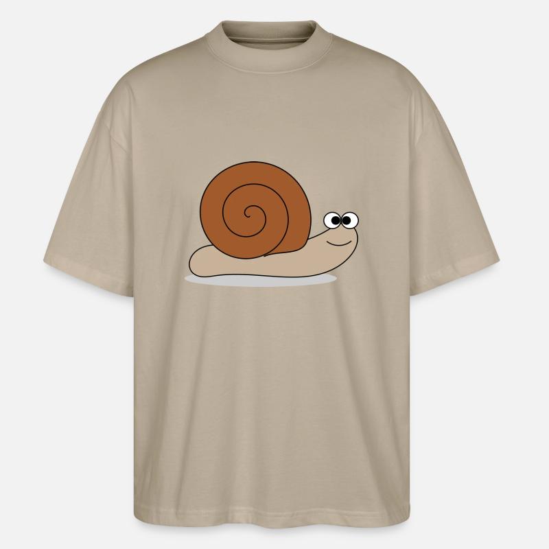 Brown snail - Stanley/Stella Oversized Unisex Organic T-shirt Blaster 2.0 - stone