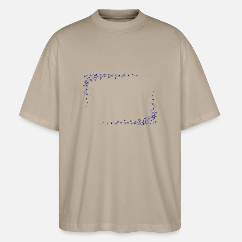Sternrahmen Blau - Stanley/Stella Oversized Unisex Bio T-Shirt Blaster 2.0 - Steingrau