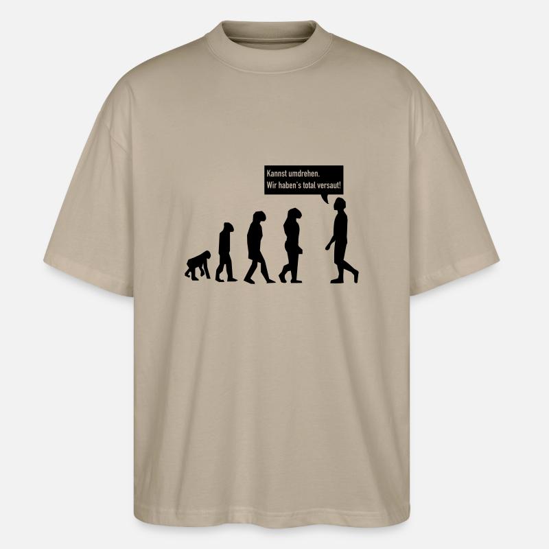 evolution umdrehen - Stanley/Stella Oversized Unisex Bio T-Shirt Blaster 2.0 - Steingrau