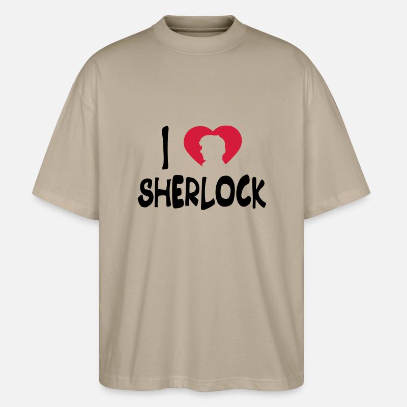 ich liebe sherlock - Stanley/Stella Oversized Unisex Bio T-Shirt Blaster 2.0 - Steingrau