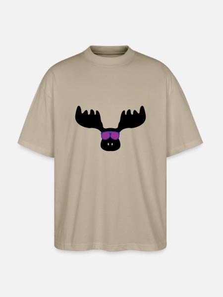 elch_mit_sonnenbrillebrille - T-shirt bio Blaster 2.0 coupe oversize Stanley/Stella Unisexe - gris pierre