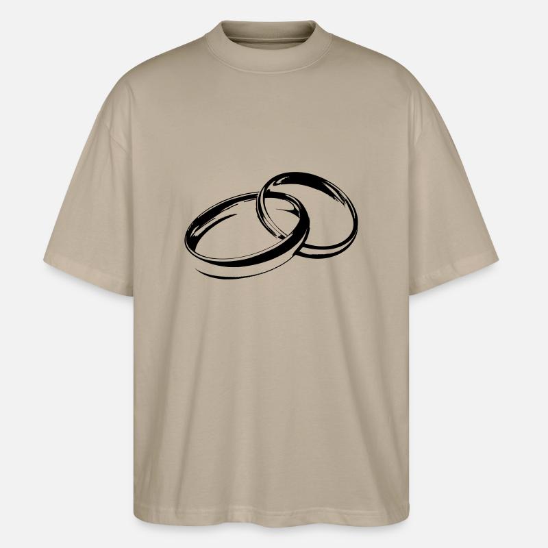 Eheringe Hochzeitsringe Trauringe - Stanley/Stella Oversized Unisex Bio T-Shirt Blaster 2.0 - Steingrau