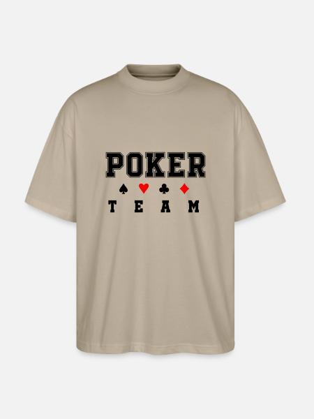 poker team - Stanley/Stella Oversized Unisex Bio T-Shirt Blaster 2.0 - Steingrau