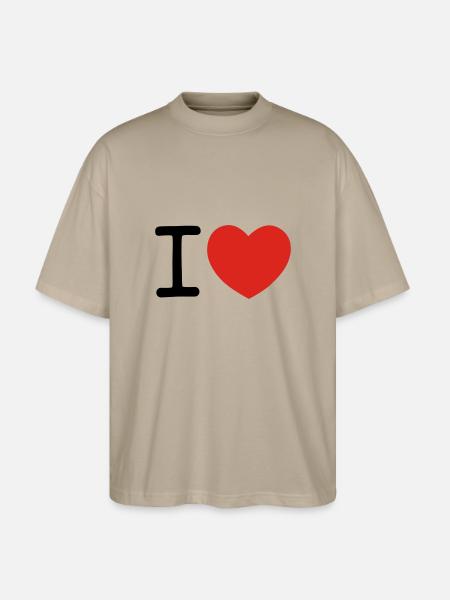 I heart ... - Stanley/Stella Oversized Unisex Bio T-Shirt Blaster 2.0 - Steingrau