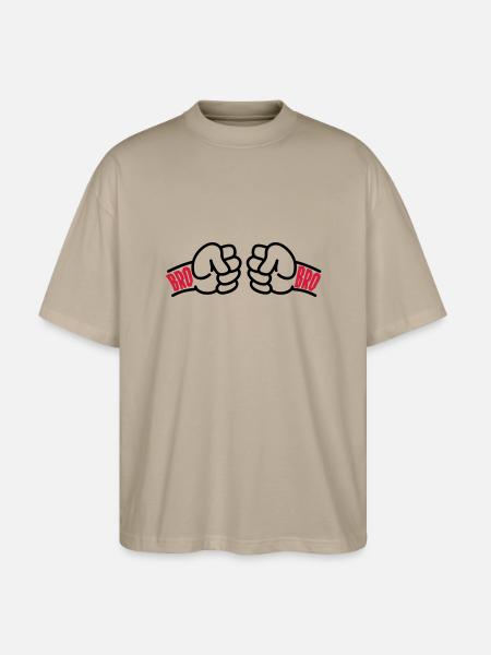 Brothers for Life Logo - T-shirt bio Blaster 2.0 coupe oversize Stanley/Stella Unisexe - gris pierre