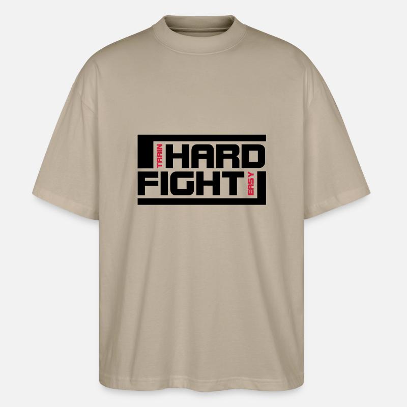 hard fight - Stanley/Stella Oversized Unisex Bio T-Shirt Blaster 2.0 - Steingrau