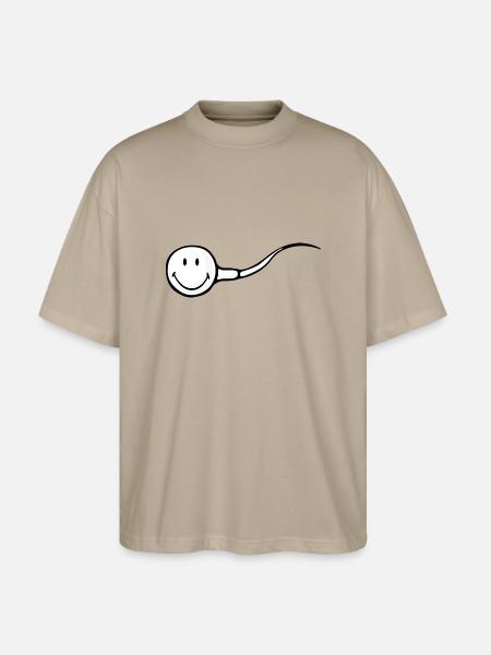 Smiley Sperm - Stanley/Stella Oversized Unisex Organic T-shirt Blaster 2.0 - stone