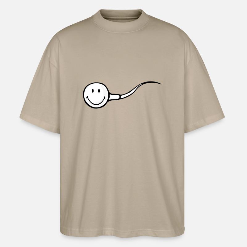 Smiley sæd - Stanley/Stella Oversize Unisex Øko T-shirt Blaster 2.0 - stengrå