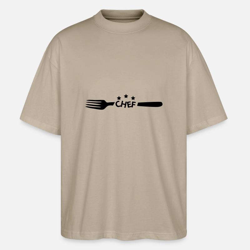 fourchette chef - Stanley/Stella Oversized Unisex Bio T-Shirt Blaster 2.0 - Steingrau