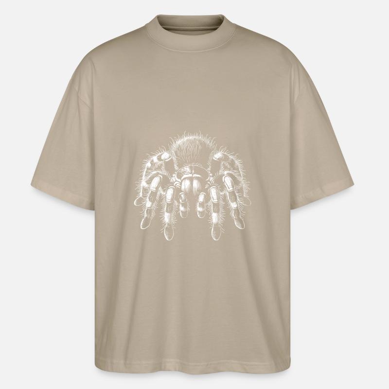 Große haarige Vogelspinne Tarantel - Stanley/Stella Oversized Unisex Bio T-Shirt Blaster 2.0 - Steingrau