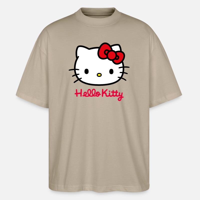 Hello Kitty Classic med Hello Kitty-bogstaver - Stanley/Stella Oversize Unisex Øko T-shirt Blaster 2.0 - stengrå