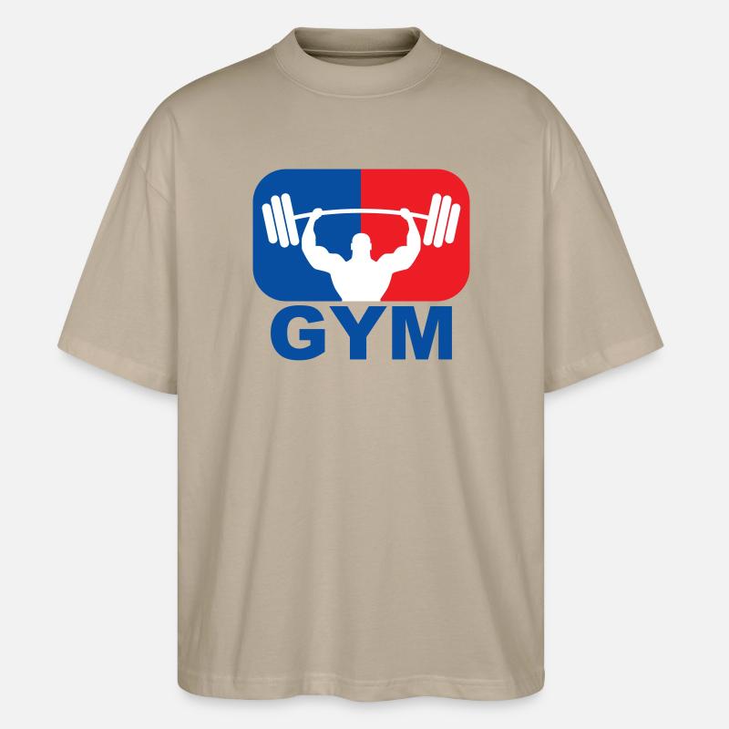 GYM Bodybuilding Gewicht - Stanley/Stella Oversized Unisex Bio T-Shirt Blaster 2.0 - Steingrau