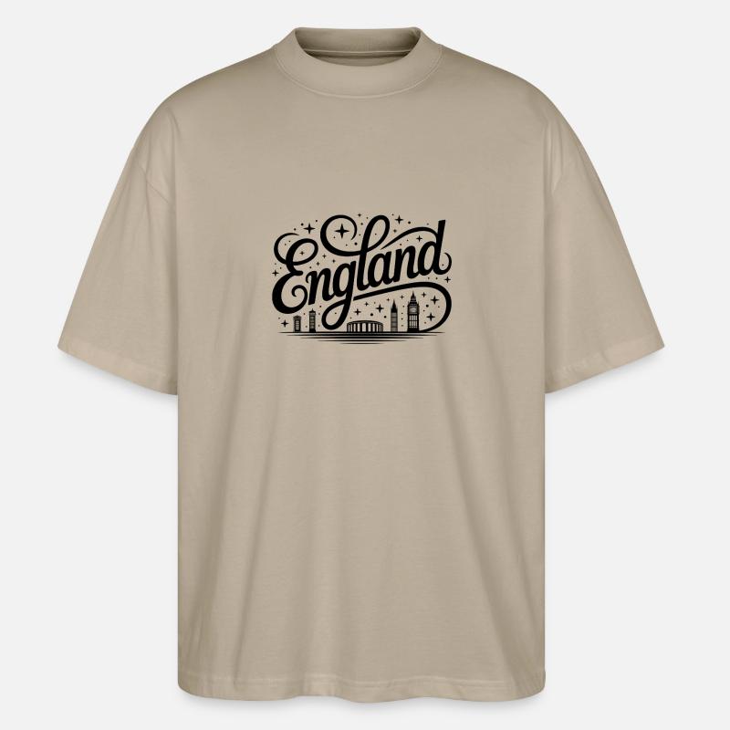 England - Souvenir Design - Stanley/Stella Oversized Unisex Bio T-Shirt Blaster 2.0 - Steingrau