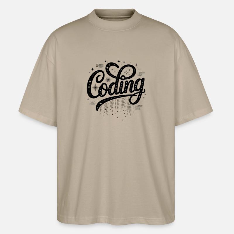 Codage - Conception technologique cool - T-shirt bio Blaster 2.0 coupe oversize Stanley/Stella Unisexe - gris pierre