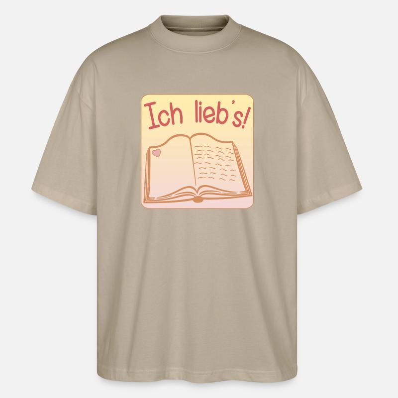 HOBBY BÜCHER LESEN LIEBEN BUCH - Stanley/Stella Oversized Unisex Bio T-Shirt Blaster 2.0 - Steingrau
