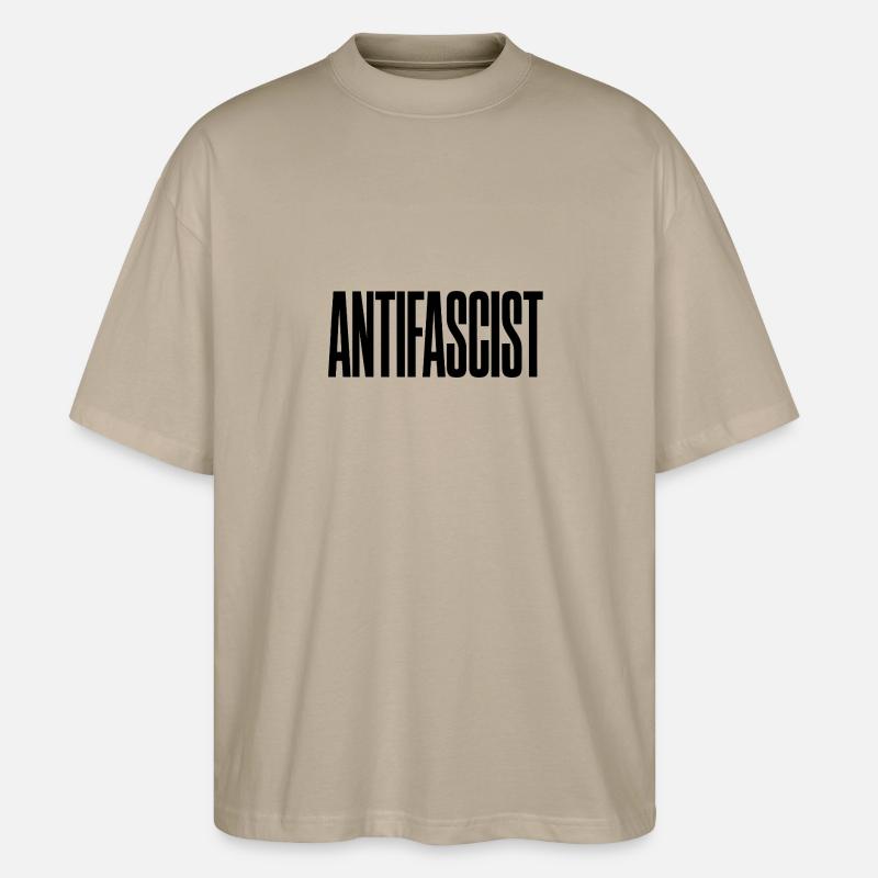 Antifaschist – Antifa Tee - Stanley/Stella Oversized Unisex Bio T-Shirt Blaster 2.0 - Steingrau