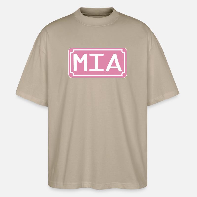 VORNAME MIA MÄDCHENNAME - Stanley/Stella Oversized Unisex Bio T-Shirt Blaster 2.0 - Steingrau