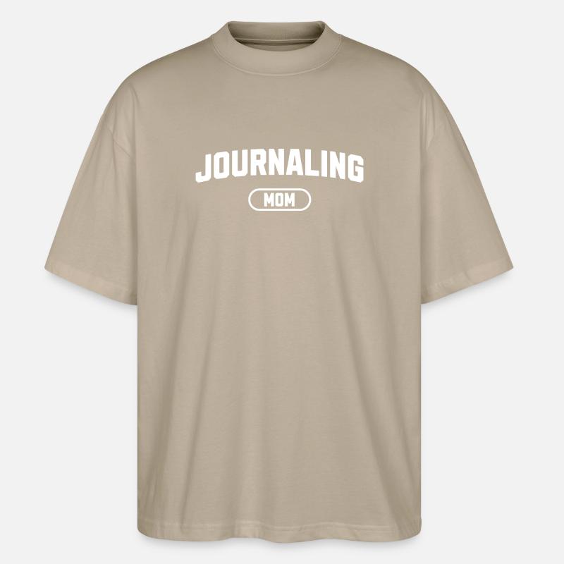 Maman qui tient un journal - T-shirt bio Blaster 2.0 coupe oversize Stanley/Stella Unisexe - gris pierre