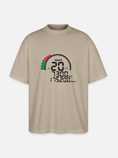 years 20 years anniversary meter - Stanley/Stella Oversized Unisex Organic T-shirt Blaster 2.0 - stone