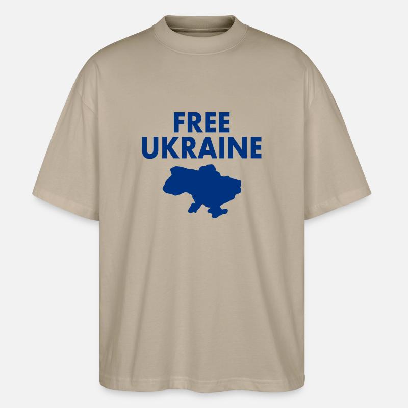 Free ukraine - Stanley/Stella Oversized Unisex Bio T-Shirt Blaster 2.0 - Steingrau