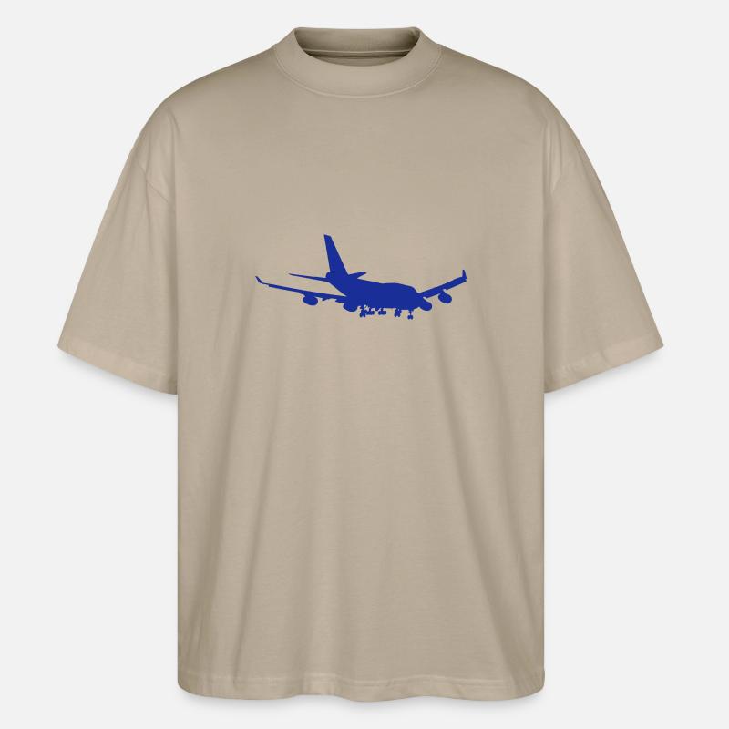 747 Silhouette - Stanley/Stella Oversized Unisex Bio T-Shirt Blaster 2.0 - Steingrau