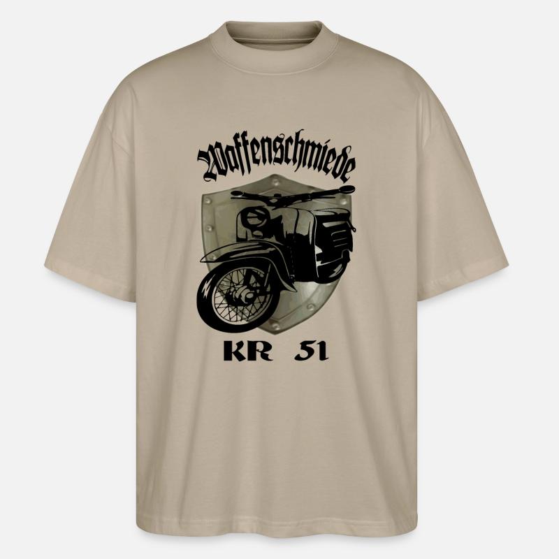 Simson Schwalbe Moped KR 51 - Stanley/Stella Oversized Unisex Bio T-Shirt Blaster 2.0 - Steingrau