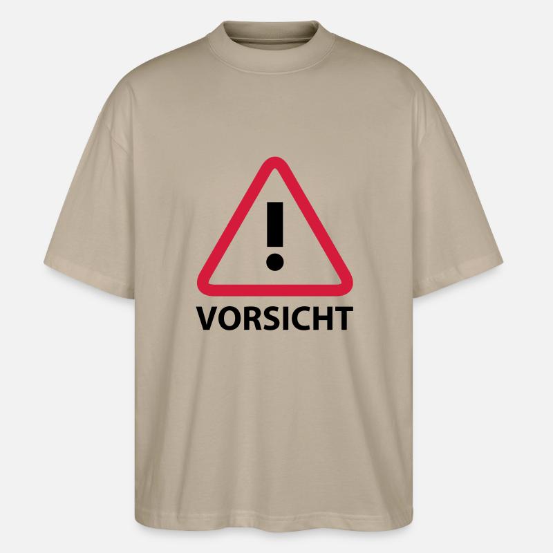 Vorsicht - Stanley/Stella Oversized Unisex Bio T-Shirt Blaster 2.0 - Steingrau