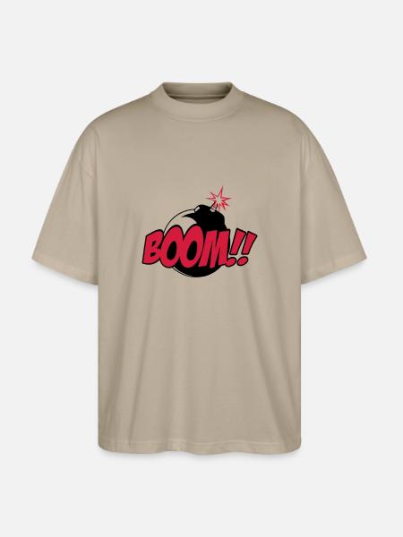 boom - comic sound - Stanley/Stella Oversized Unisex Organic T-shirt Blaster 2.0 - stone