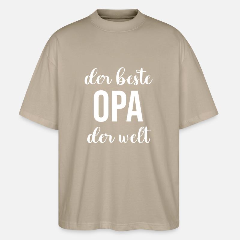 Bester Opa - Stanley/Stella Oversized Unisex Bio T-Shirt Blaster 2.0 - Steingrau