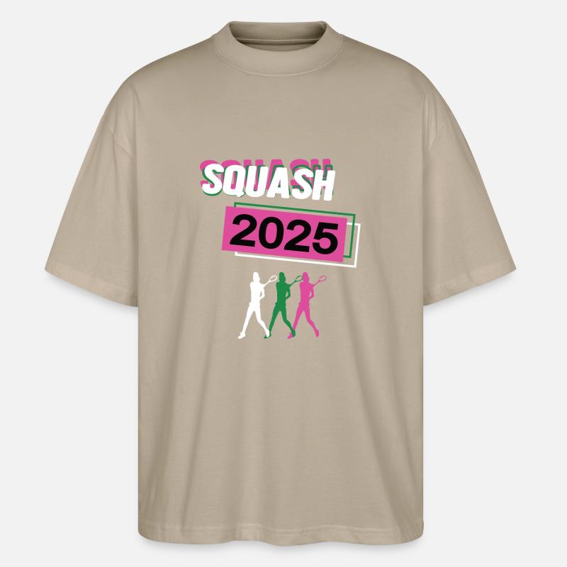 Squash 2025 Squasherin Squashspielerin Squasher - Stanley/Stella Oversized Unisex Bio T-Shirt Blaster 2.0 - Steingrau
