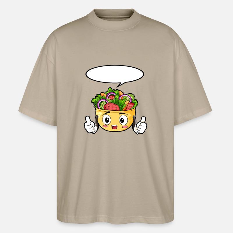 Salat Essen Feinschmecker Geschenk - Stanley/Stella Oversized Unisex Bio T-Shirt Blaster 2.0 - Steingrau