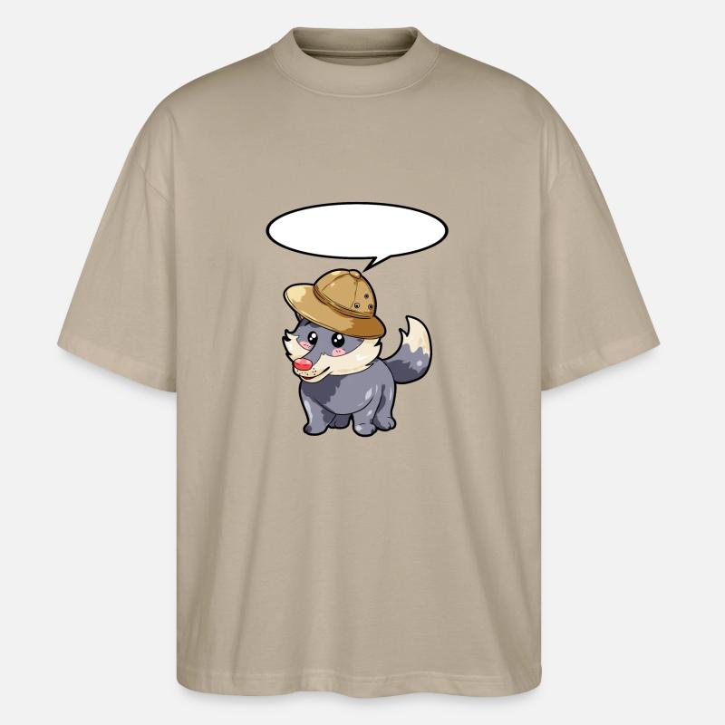 Loup chasseur - T-shirt bio Blaster 2.0 coupe oversize Stanley/Stella Unisexe - gris pierre