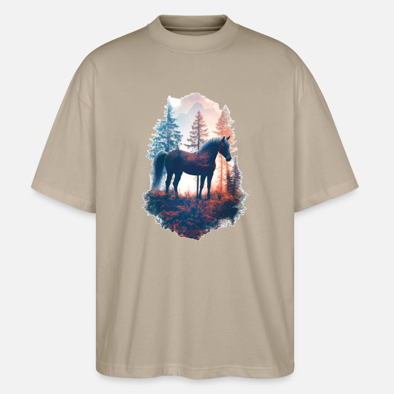 Pferd - Stanley/Stella Oversized Unisex Bio T-Shirt Blaster 2.0 - Steingrau