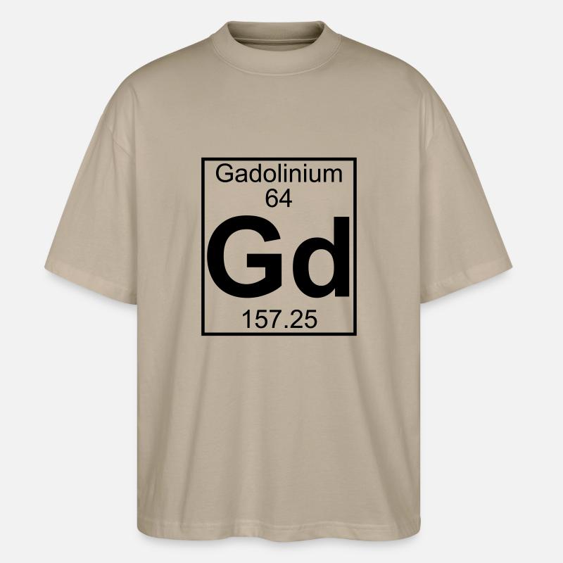 Element 064 - Gd (gadolinium) - Full - Stanley/Stella Oversized Unisex Bio T-Shirt Blaster 2.0 - Steingrau