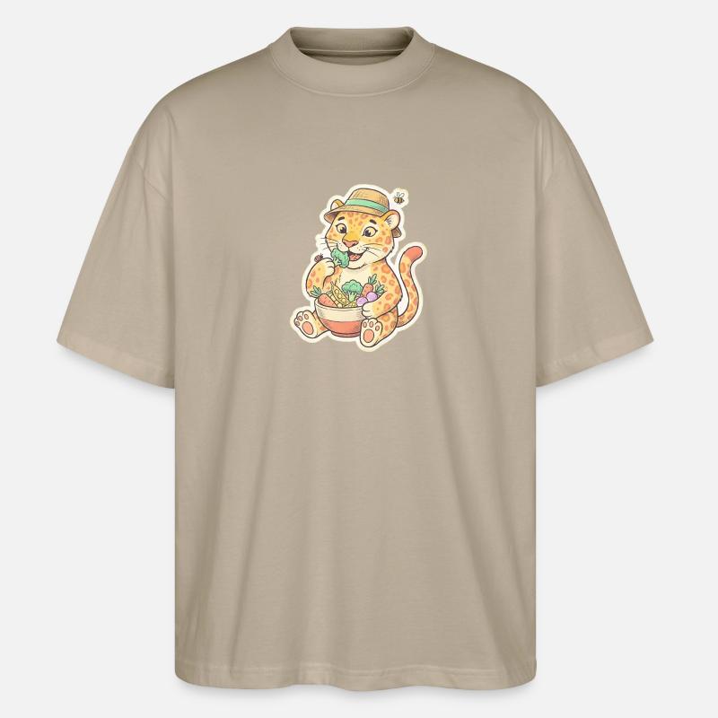 Leopard Kit mit Gemüsekorb - Stanley/Stella Oversized Unisex Bio T-Shirt Blaster 2.0 - Steingrau