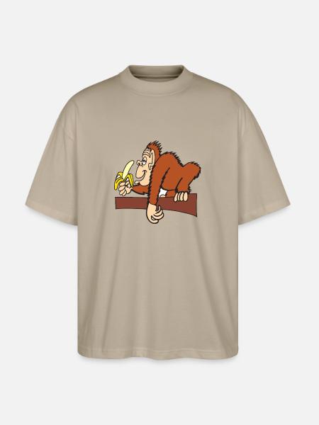AFFE MIT BANANE! - Stanley/Stella Oversized Unisex Bio T-Shirt Blaster 2.0 - Steingrau