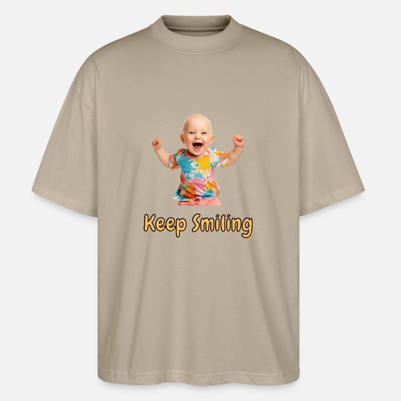 Keep Smiling - Stanley/Stella Oversized Unisex Bio T-Shirt Blaster 2.0 - Steingrau