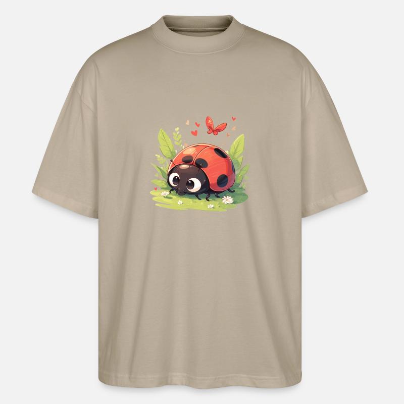 Ladybug Marienkäfer - Stanley/Stella Oversized Unisex Bio T-Shirt Blaster 2.0 - Steingrau