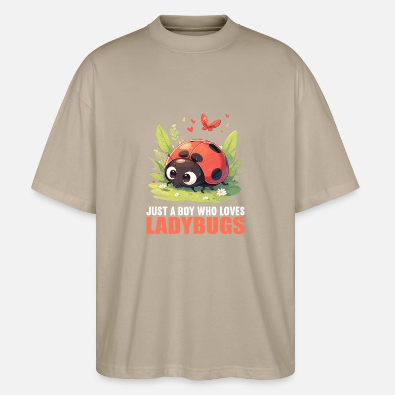 Ladybug Marienkäfer - Stanley/Stella Oversized Unisex Bio T-Shirt Blaster 2.0 - Steingrau