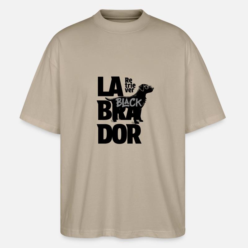 Labrado Retriever noir - T-shirt bio Blaster 2.0 coupe oversize Stanley/Stella Unisexe - gris pierre