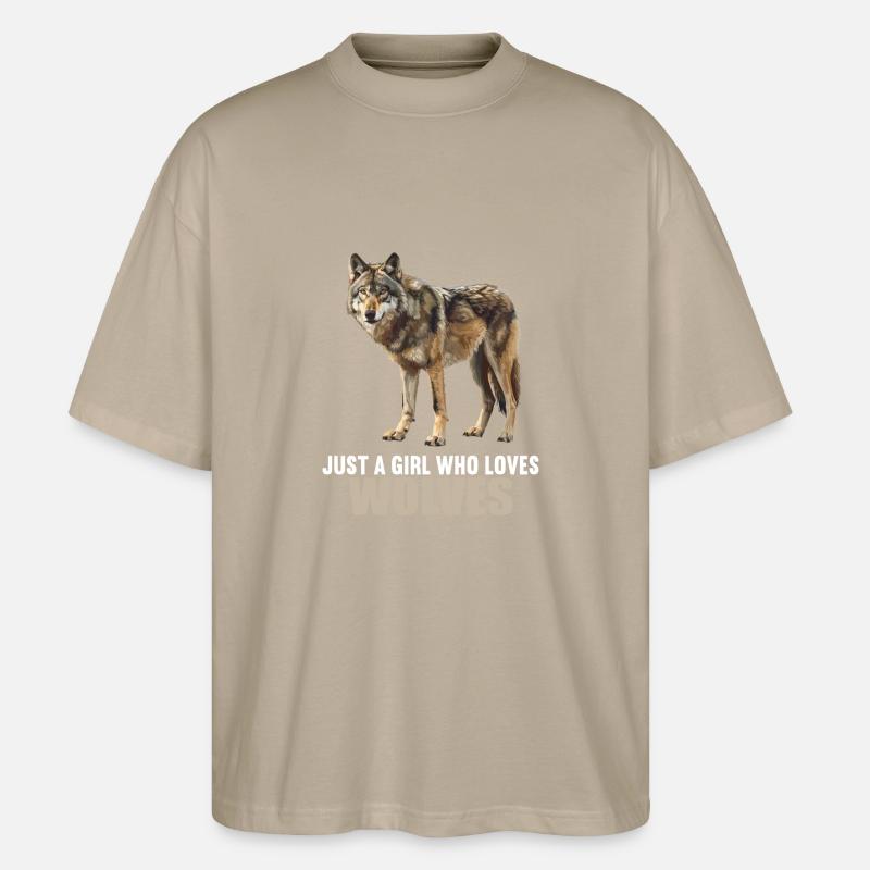 Wölfe Wolf - Stanley/Stella Oversized Unisex Bio T-Shirt Blaster 2.0 - Steingrau