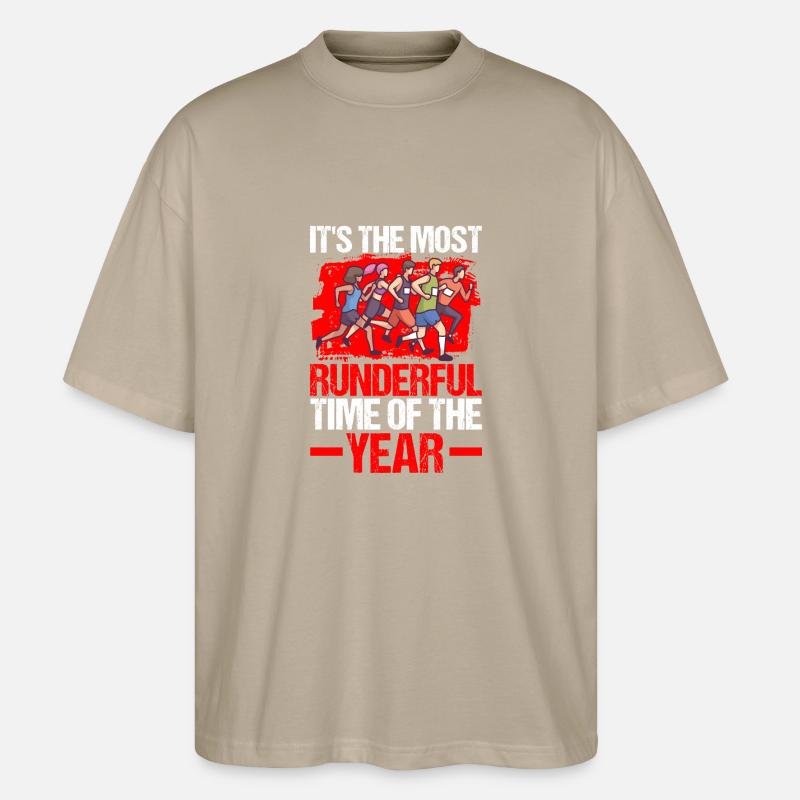 Jogging Most Runderful Time Running - Stanley/Stella Oversized Unisex Organic T-shirt Blaster 2.0 - stone