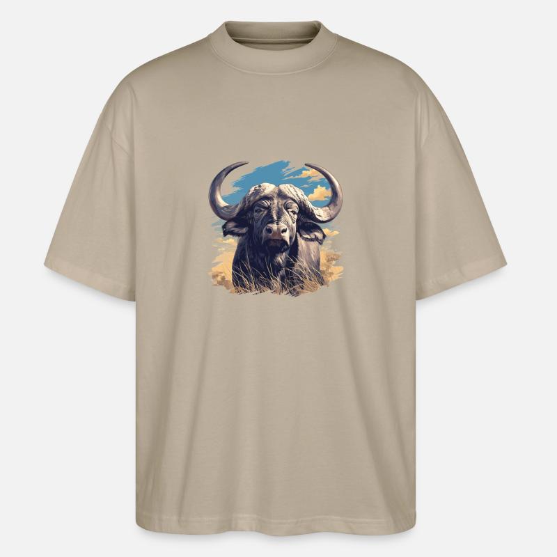 Buffles Buffalo Büffel - T-shirt bio Blaster 2.0 coupe oversize Stanley/Stella Unisexe - gris pierre