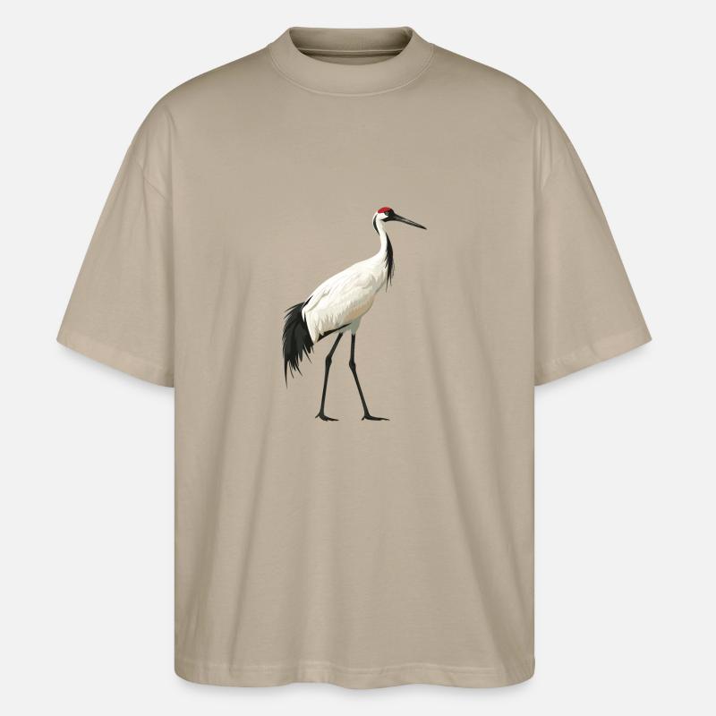 Kraniche Kranich - Stanley/Stella Oversized Unisex Bio T-Shirt Blaster 2.0 - Steingrau