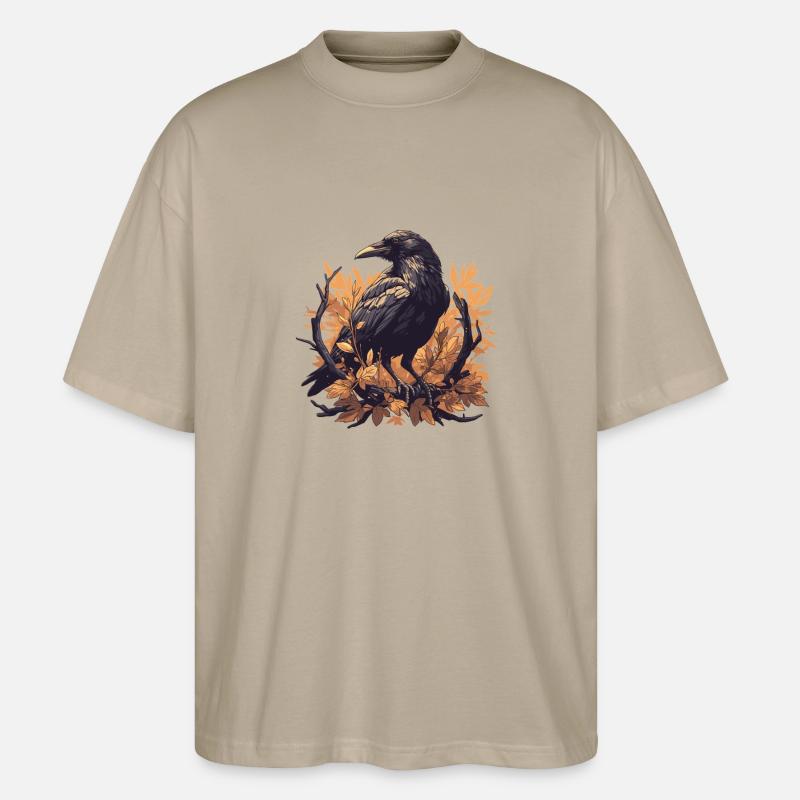 Krähen Krähe - Stanley/Stella Oversized Unisex Bio T-Shirt Blaster 2.0 - Steingrau