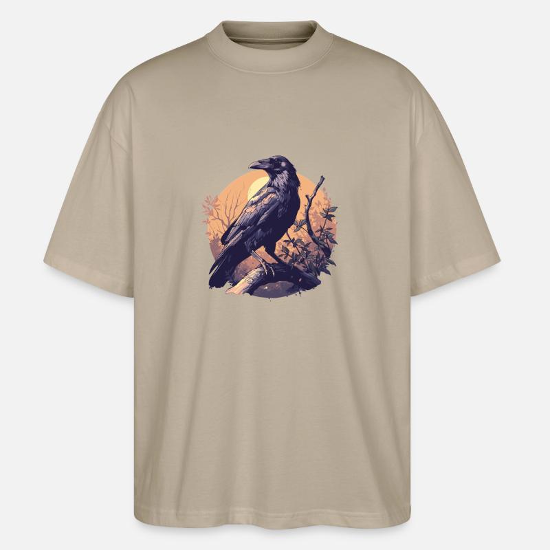 Krähen Krähe - Stanley/Stella Oversized Unisex Bio T-Shirt Blaster 2.0 - Steingrau