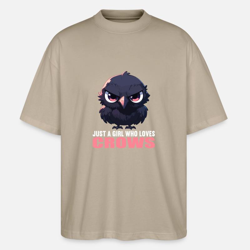 Krähen Krähe - Stanley/Stella Oversized Unisex Bio T-Shirt Blaster 2.0 - Steingrau