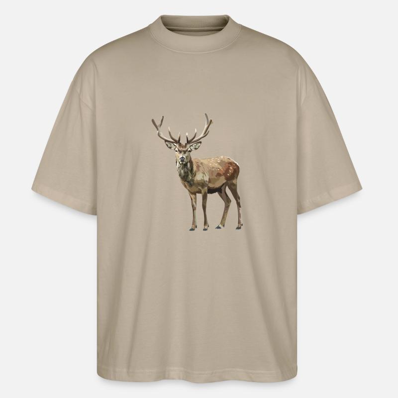 Deer Deer - Stanley/Stella Oversized Unisex Organic T-shirt Blaster 2.0 - stone