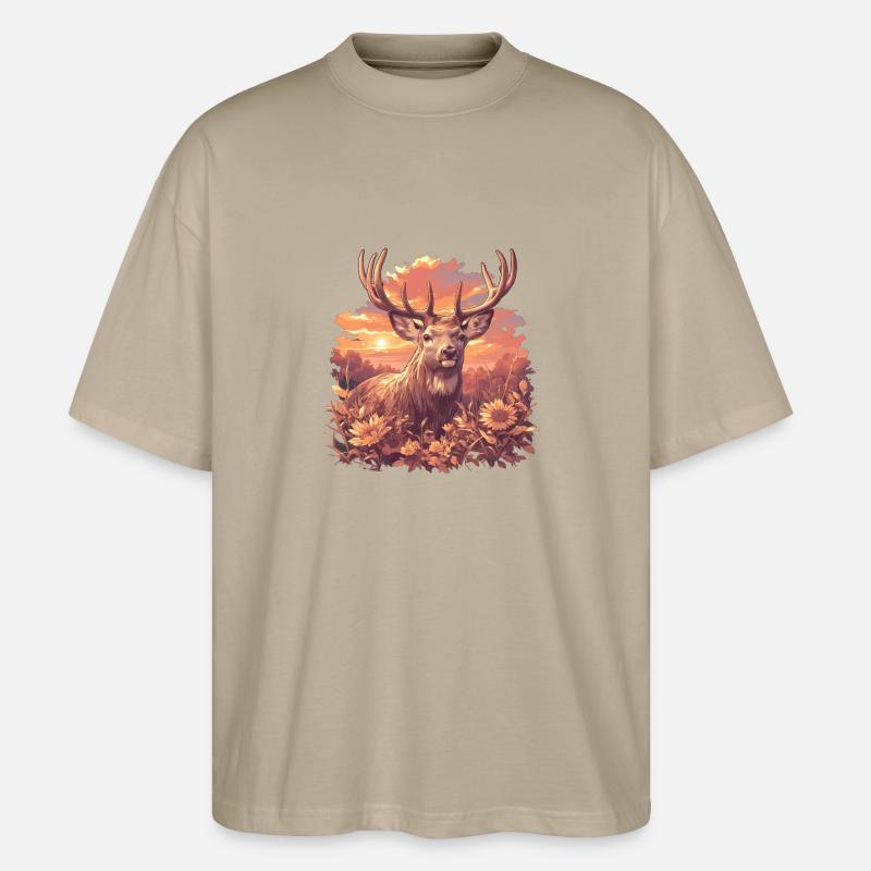 Deer Deer - Stanley/Stella Oversized Unisex Organic T-shirt Blaster 2.0 - stone