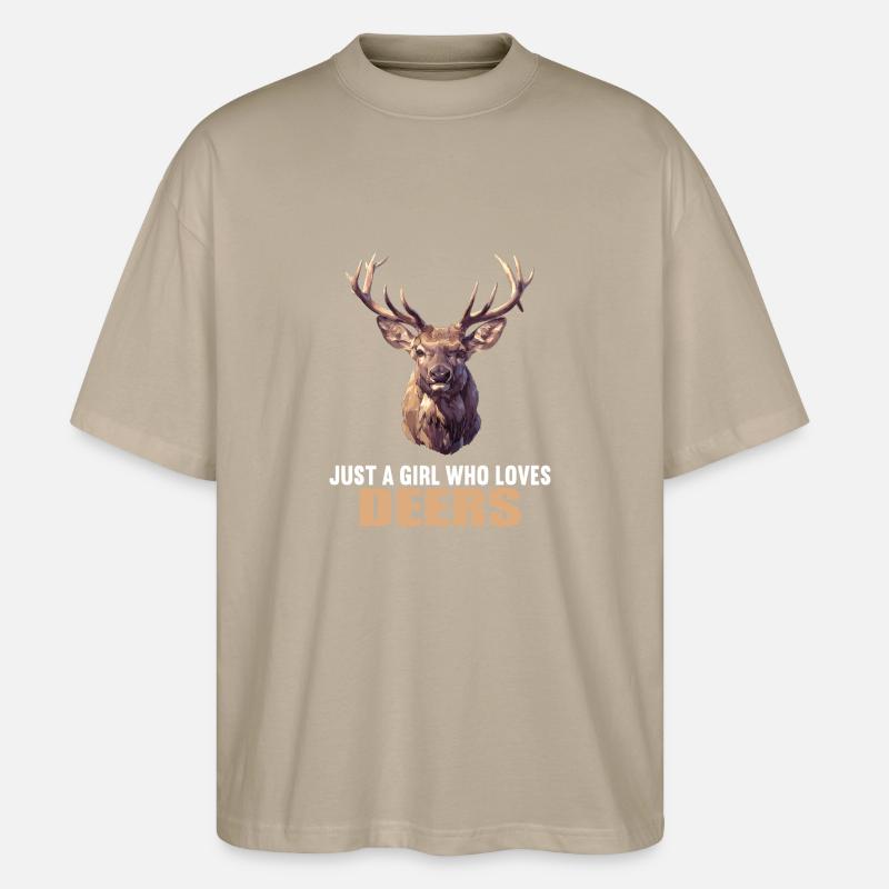 Hirsche Hirsch - Stanley/Stella Oversized Unisex Bio T-Shirt Blaster 2.0 - Steingrau